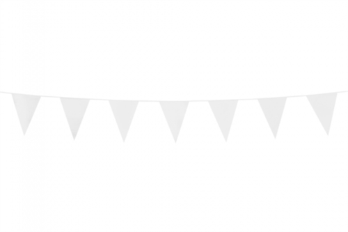 Vimpelguirlande med snor 3m - Hvid